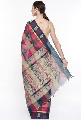 CLASSICATE From The House Of The Chennai Silks Women's Multicolor Coimbatore Cotton  Saree With Running Blouse 3