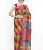 CLASSICATE From The House Of The Chennai Silks Women's Multicolor Coimbatore Cotton Saree With Running Blouse
