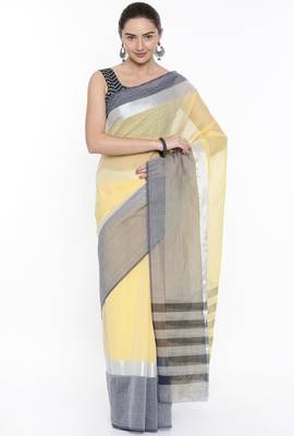 CLASSICATE From The House Of The Chennai Silks Women's Yellow Venkatagiri Cotton Saree With Running Blouse 1