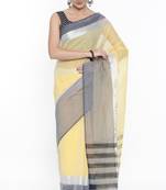 CLASSICATE From The House Of The Chennai Silks Women's Yellow Venkatagiri Cotton Saree With Running Blouse