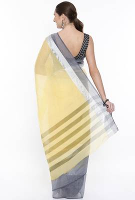 CLASSICATE From The House Of The Chennai Silks Women's Yellow Venkatagiri Cotton Saree With Running Blouse 3