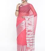 CLASSICATE From The House Of The Chennai Silks Women's Pink Venkatagiri Cotton Saree With Running Blouse