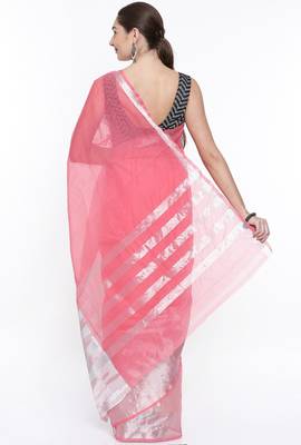 CLASSICATE From The House Of The Chennai Silks Women's Pink Venkatagiri Cotton Saree With Running Blouse 3