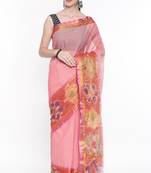 CLASSICATE From The House Of The Chennai Silks Women's Peach Venkatagiri Cotton Saree With Running Blouse