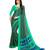 Green Printed Crepe Saree With Blouse
