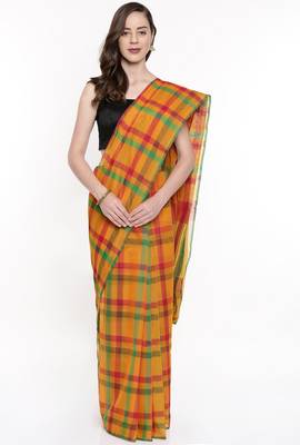 CLASSICATE From The House Of The Chennai Silks Women's Multicolor Silk Cotton Saree With Running Blouse 1