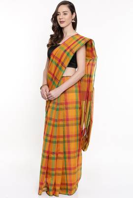 CLASSICATE From The House Of The Chennai Silks Women's Multicolor Silk Cotton Saree With Running Blouse 2