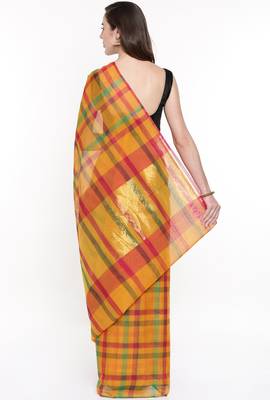 CLASSICATE From The House Of The Chennai Silks Women's Multicolor Silk Cotton Saree With Running Blouse 3
