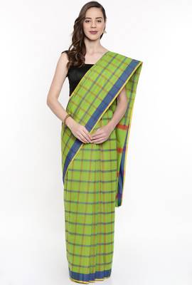 CLASSICATE From The House Of The Chennai Silks Women's Multicolor Silk Cotton Saree With Running Blouse 1