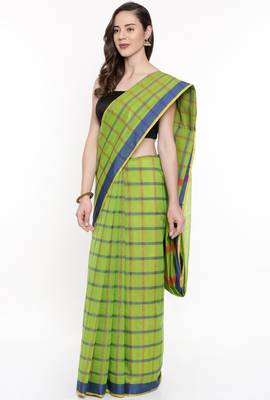 CLASSICATE From The House Of The Chennai Silks Women's Multicolor Silk Cotton Saree With Running Blouse 2