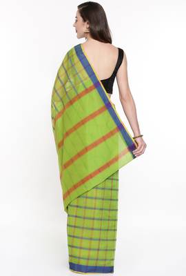 CLASSICATE From The House Of The Chennai Silks Women's Multicolor Silk Cotton Saree With Running Blouse 3