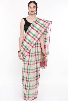 CLASSICATE From The House Of The Chennai Silks Women's Multicolor Silk Cotton Saree With Running Blouse 1