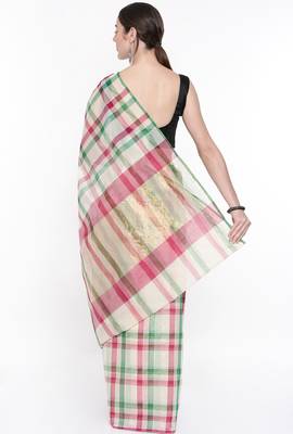 CLASSICATE From The House Of The Chennai Silks Women's Multicolor Silk Cotton Saree With Running Blouse 3