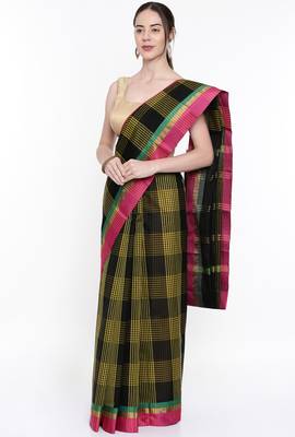 CLASSICATE From The House Of The Chennai Silks Women's Multicolor Silk Cotton Saree With Running Blouse 2