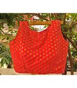 Light Orange Color Brocket Pattern Sleeveless Traditional Blouse With Zip At The Back Side