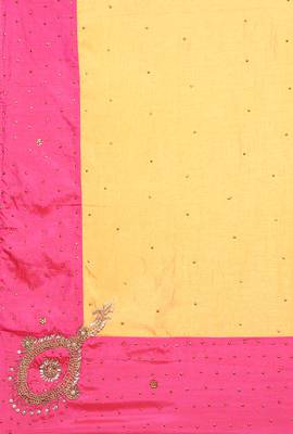 CLASSICATE From The House Of The Chennai Silks Women's Orange Raw Silk  Saree With Running Blouse 4