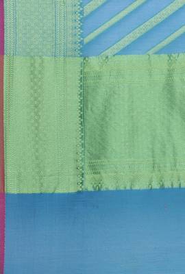 CLASSICATE From The House Of The Chennai Silks Women's Blue Organza  Saree With Running Blouse 4