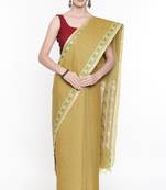 CLASSICATE From The House Of The Chennai Silks Women's Green Coimbatore Cotton Saree With Running Blouse