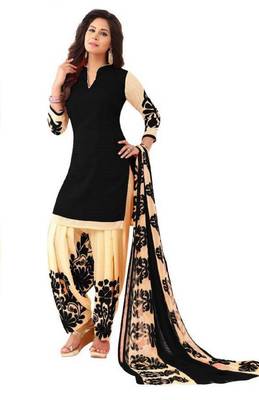 Black printed crepe salwar 1