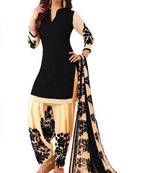 Black printed crepe salwar
