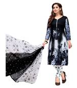Black printed crepe salwar