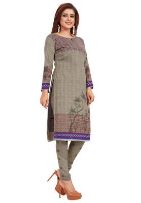 Women's Grey & Maroon Synthetic Printed Unstitch Dress Material With Dupatta 2