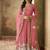 Pink embroidered georgette salwar