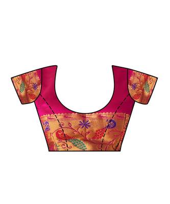 Blue Woven Art Silk Saree With Blouse 4