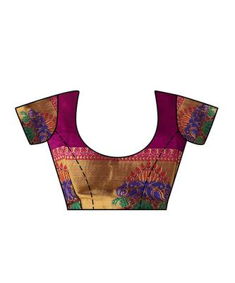 Green Woven Art Silk Saree With Blouse 4