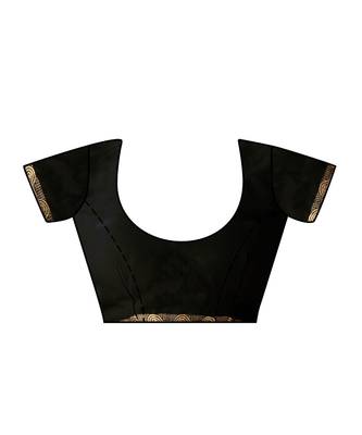 Black Embroidered Chiffon Saree With Blouse 4