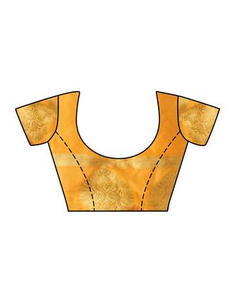 Brown Woven Crepe Saree With Blouse 4