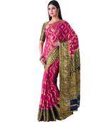 Pink Woven Chiffon Saree With Blouse