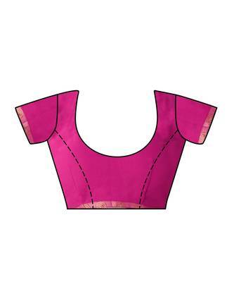 Pink Embroidered Chiffon Saree With Blouse 4