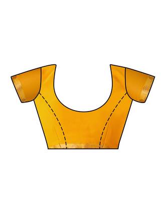 Yellow Embroidered Chiffon Saree With Blouse 4