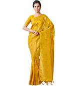 Yellow Woven Art Silk Saree With Blouse