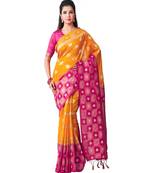 Yellow Woven Art Silk Saree With Blouse