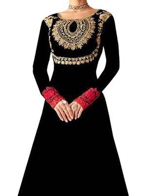 Black embroidered faux georgette salwar 2