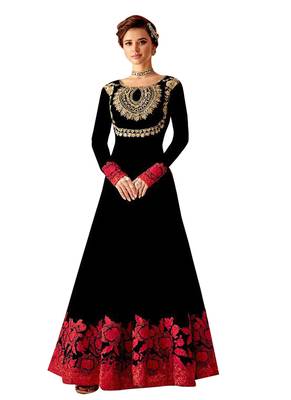 Black embroidered faux georgette salwar 1