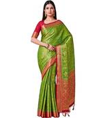 Green Woven Art Silk Saree With Blouse