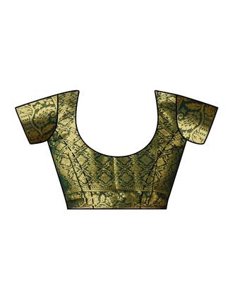 Beige Woven Chiffon Saree With Blouse 4