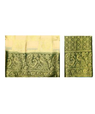 Beige Woven Chiffon Saree With Blouse 5