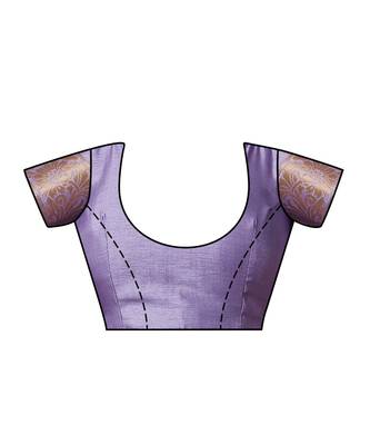 Purple Woven Art Silk Saree With Blouse 4
