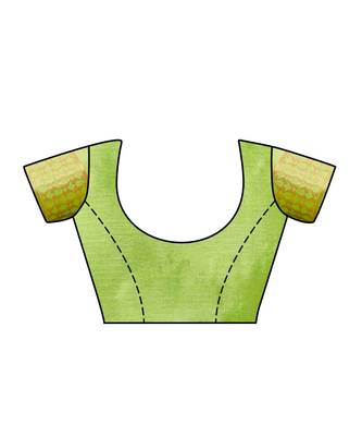 Green Woven Art Silk Saree With Blouse 4