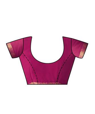 Pink Printed Chiffon Saree With Blouse 4