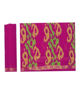 Pink Printed Chiffon Saree With Blouse 5