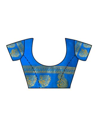 Yellow Woven Crepe Saree With Blouse 4