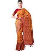 Orange Woven Art Silk Saree With Blouse