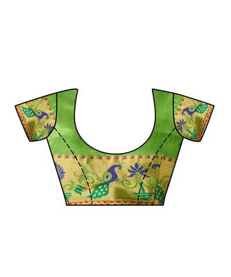 Blue Woven Art Silk Saree With Blouse 4