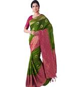 Green Woven Art Silk Saree With Blouse