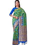 Green Woven Art Silk Saree With Blouse